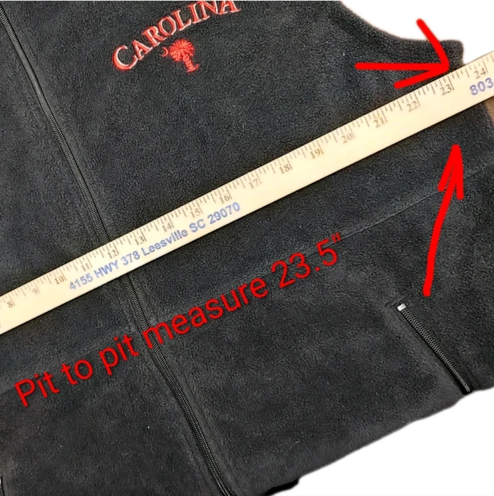 Columbia Dk Gray Full Zip Fleece Vest Lg Personalized Coca Cola South Carolina!